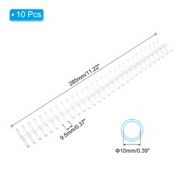 PATIKIL 30-Hole Loose Leaf Binder Ring, 10 Pcs Plastic Comb Binding Ring 60 Sheet Capacity for Notebook Office Study Supplies, Transparent