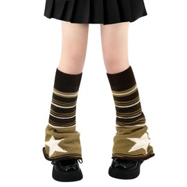 Olreco Brown Leg Warmers Kawaii Leg Warmers for Women Harajuku Fashion Leg Warmers for Girls Janpanese Leg Warmers Cutecore