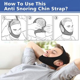 Anti Snoring Devices, Effective Airflow Jaw Strap for Sleep Apnea, Chin Strap for Sleeping Breathable and Comfortable, Adjustable Anti Snoring Chin Strap for Men and Women