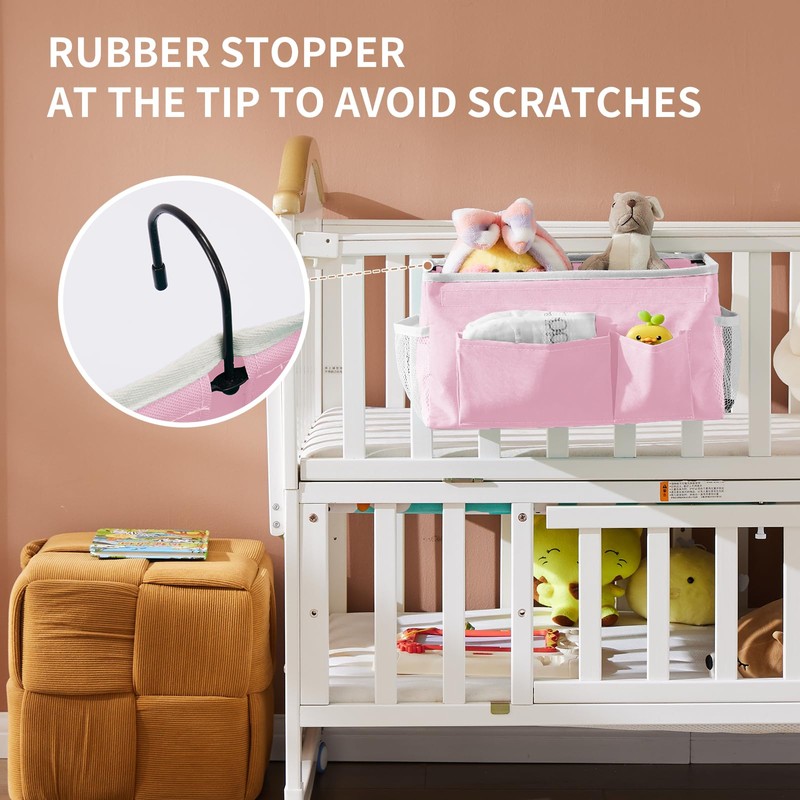 YOUDENOVA Bedside Caddy with 5 Pocket, Bedside Storage Organizer for