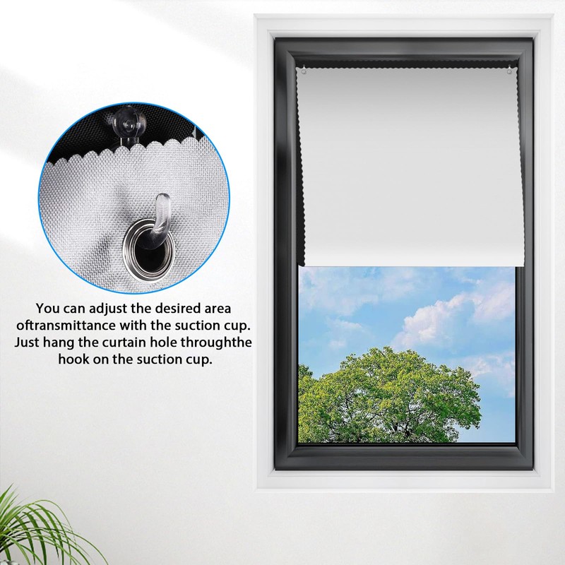 Roof Window Roller Blind, Blackout Thermal Sun Protection, Silver Coating,