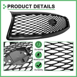 MATMACRO Gloss Black Grille For Infiniti Q50 Front Hood Upper Mesh Grill 2014-2017