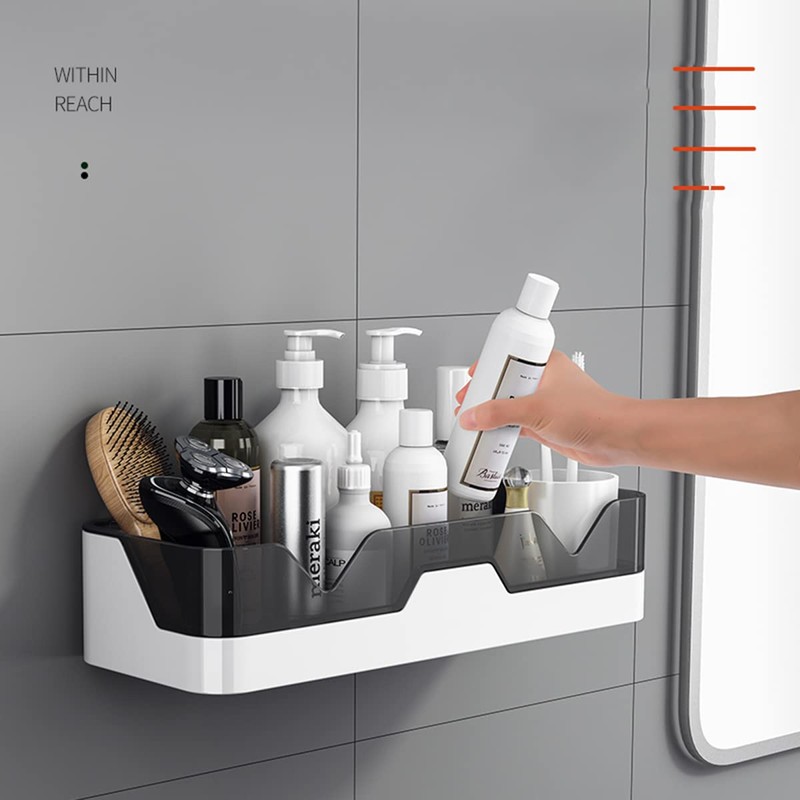PIGPIGFLY Shower Shelf no Drilling, Plastic Bathroom Shelf, Shower Organiser,