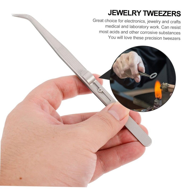 Outanaya 2pcs Stainless Steel Multi-purpose Jewelry for Electronics Lab Ergonomic