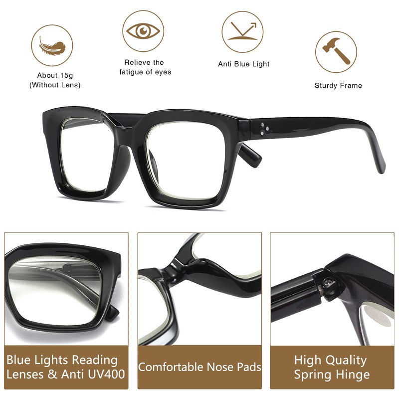 Readers for Women Oprah Style Square Reading Glasses with Spring