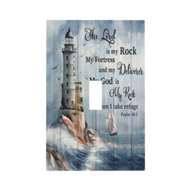 Sghxwp Decorative Switch Plate Covers Ocean Lighthouse Coastal Nautical Quotes Wood Board 1 Gang Wall Plate Single Toggle Light Switch Cover Plate Jumbo Electrical Switchplate Receptacle Faceplate