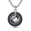 Seiyang Football Necklace 925 Sterling Silver Necklace with Football Cross