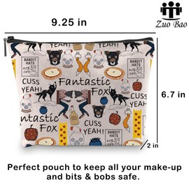 Zuo Bao Fox Lover Makeup Bag Fantastic Fox Cartoon Lover Cosmetic Bag Minimalist Movie Pencil Case Fan Gift (Fox)
