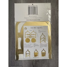 EID Creations Reusable Cardboard Dome Shape Gold Two Tier Dessert Cupcake Stand 17"x12"