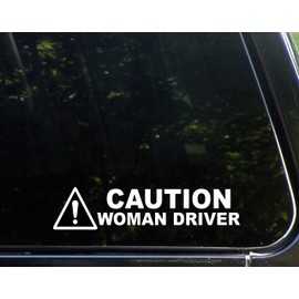 Diamond Graphics Caution Woman Driver (9" x 2") Die Cut Decal Bumper Sticker for Windows, Cars, Trucks, Etc.