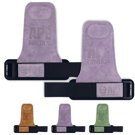 Power Ape Weight Lifting Straps Wrist Support with Full Extra Padded Palm Workout Gloves Men Women for Crossfit Bodybuilding Exercise Powerlifting Sports Training Gym Gloves(Purple)