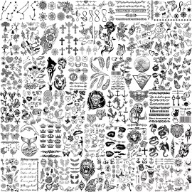 Pellon 52 Sheets Tiny Small Temporary Tattoos for Kids Boys Girls, Tribal Animals Butte
