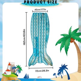 ACTOYS Inflatable Swimming Bed, Water Hammock, Mermaid Air Mattresses Pool Adults and Children, PVC Pool Inflatable Air Mattress, 4-in-1 Floating Air Mattress for Summer Parties (Blue)