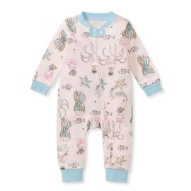 Burt's Bees Baby Girls Footless One-piece Pajamas, Sleep and Play Loose Fit, 100% Organic Cotton, Sizes NB to 6-9 Months