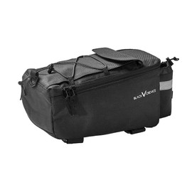 Black Crevice Rack Bag Bicycle Bag I Insulated Pannier Rack Bicycle Bag for Drinks and Food I Soft Padded Pannier Rack Bag Including Bottle Holder with Elastic Band I 30 x 15 - 10 x 15 cm