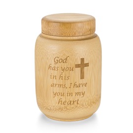 5.7 Inches Medium Urns for Human Ashes Keepsake Bamboo Cremation Urn for Adult Male Female Tree of Life Memorial Decorative Funeral Urn for Women Men