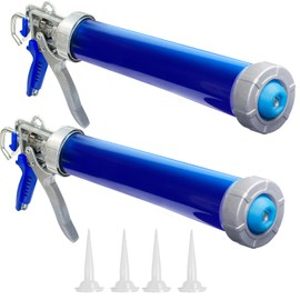 2 Pack sausage caulking gun, sausage gun caulking gun, 20 oz sausage tube gun caulking gun，with 4 cone nozzles,Suitable for bathroom, kitchen, living room, window and roof