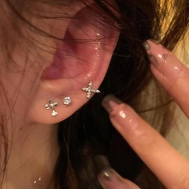 Stocking Stuffers Holiday Outfits for Women 2024 Cross Earrings for Women 14K Gold Plated Gold Cross Earrings Rhinestone Cross Stud Earrings Small Hoop Earrings Jewelry Gifts for Women