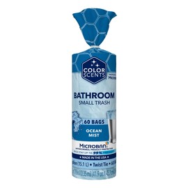 Color Scents Small Trash Bags - 4 Gallon, 60 Bags (1 Pack of 60 Count), Twist Tie - Peach Fuzz in Peach Vanilla Flower Scent with Microban