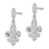 Real 925 Sterling Silver CZ Cubic Zirconia Fleur De Lis
