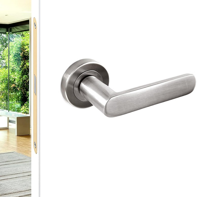 Decoranddecor Echo Satin Nickel Door Lever Handles - 54mm Round