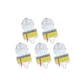 BLUEWING 5 Pack Diamond Fishing Lights LED Deep Drop Underwater Flasher Water-Activated Lighted Fish Lures for Swordfish, Tilefish, Halibut, Tuna, Grouper, Disco