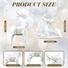 Allbaiyl 2Pcs Ceramic Christmas Reindeer Figurines, White Deer for Winter