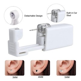 Voarge Pack of 6 Ear Piercing Gun, Disposable Sterile Safety Ear Nose Piercing Gun Kit, Painless Self-Piercing Tool with Ear Stud Asepsis Piercing Kit, Stainless Steel