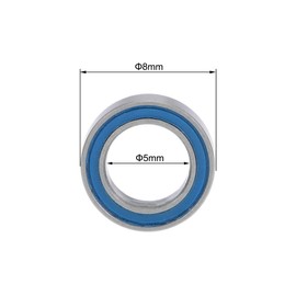 TOP-VIGOR 10Pcs MR128-2RS Deep Groove Ball Bearings, Z2 8mm x 12mm x 3.5mm Double Sealed Industrial Bearings, Chrome Steel Skateboard Bearings for Electrical Instrument Equipment, Blue