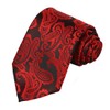 KissTies Mens Red Tie And Pocket Square Paisley Necktie
