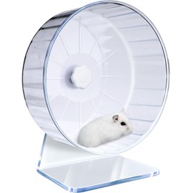 Hamster Wheel, Silent Wheels Hamster Wheel, Silent Wheel, Super Silent Hamster Exercise Wheels, Adjustable Stand Hamster Exercise Wheels, Quiet Rat Wheel (Diameter 22 cm, Transparent)