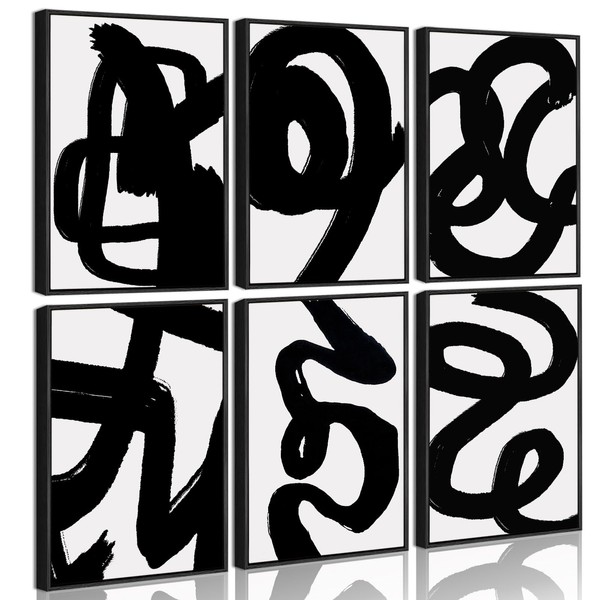 Drsoum Abstract Ink Wash Line Decor Minimalist Mid Century Boho