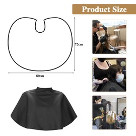 HonGien Barber Cape Short Black Make Up Cape Home Hairdressing Cape Waterproof for Hairdressing Salon, to Protect Clothes, black