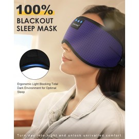ZHENYEMEI Bluetooth Sleep Headphones White Noise Sleep Mask | 3D Eye Mask for Sleeping (Blue)