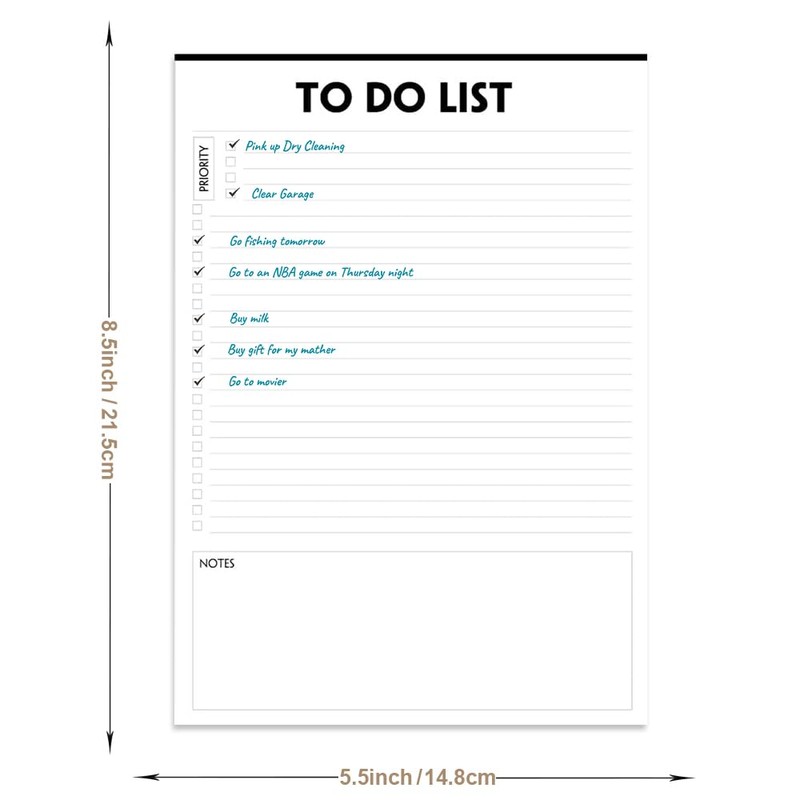 Nokingo (3 Packs) To Do List Notepad - 50 Sheets/Pad,