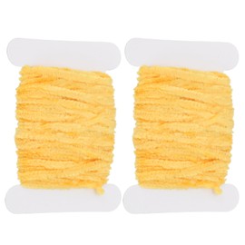 PATIKIL Chenille Fly Tying Total 10 M, 2 Pack Rayon Chenille Fly Tying Materials Line Fly Thread Supplies for Making Fishing Hook Jig Making Fly Patterns Fly Fishing, Dark Yellow