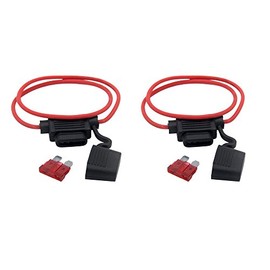 ZOOKOTO Inline Fuse Holder, ATC/ATO 16 AWG Gauge Copper Wire Car Auto Blade Fuse Waterproof with 10 AMP Fuse(2 Packï¼