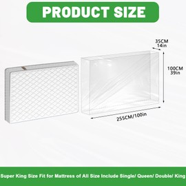 Dntorx Single Size Mattress Bag for Moving and Storage, Waterproof Plastic Mattress Protector 2.76 Mil Heavy Duty Mattress Cover for Moving– 255 X 100 X 35cm