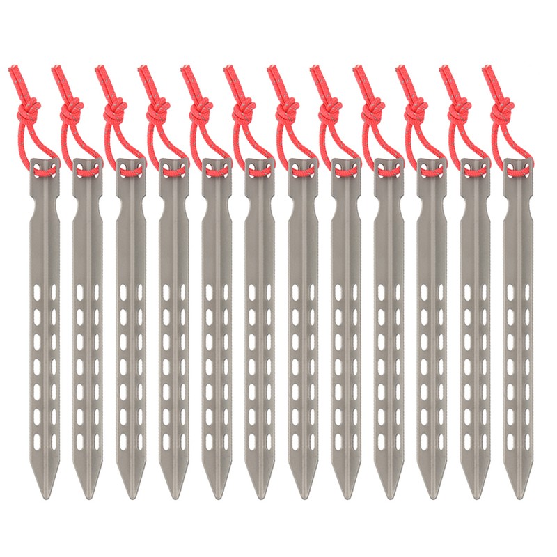 Lixada 6/8/12 Pack 6.5 Inch Ultralight V-Shaped Titanium Alloy Tent
