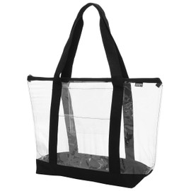 Ensign Peak Clear ZIPPER tote with color trim and bottom, Black trim,One Size