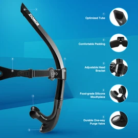 ZIONOR Snorkel Lap Swimming Swimmer Training Diving Snorkeling Comfortable Mouthpiece One-Way Purge Valve for Pool Open Water