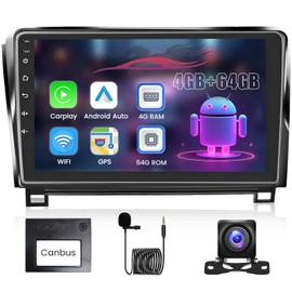 Upriding【8 Core 4+64G】 Android Car Radio for Toyota Tundra 2007-2013 & Toyota Sequoia 2008-2018 10'' Touch Screen Car Stereo Wireless Carplay Android Auto, GPS/5G WiFi/DSP/Bluetooth/Mic, Backup Cam