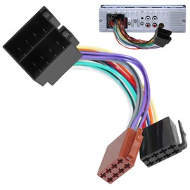 Autoradio Radioadapter Set Universal 16 Pin ISO Stecker auf Buchse Kabel 16 Pol Antennenadapter DIN Klemme 15 + 30 steckbar Verlängerung Radio Adapter Stecker für VW Opel Mercedes Renault Astra