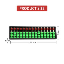 Traditional Abacus, Abacus, Calculation Tool for Children, Mathematics Training, 15-Digit Retro Wooden Square, Chinese Abacus Calculation Box, Green Red, Pack of 1