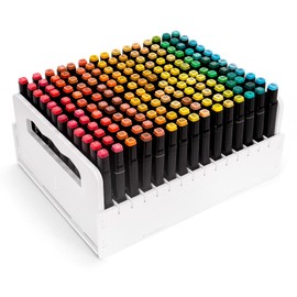 SANFURNEY Marker Pen Organizer Holder for Carts, 180 Slots Art Marker Pens Colored Pencils Rack, Desktop Craft Supply Organizer for Home Classroom Office