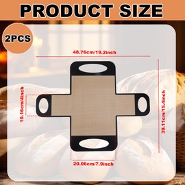 BOXOB 2 Stück Brotbackformen-Einlagen, Antihaftbeschichtete Hitzebeständige Brotschlinge aus Silikon mit 4 Griffen Wiederverwendbare Backmatte für 9x5 Zoll Oder 1,5 lb Brotbackformen