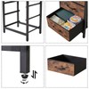 IBUYKE Nightstand with Charging Station,Side Table with Fabric Drawers, Bedside