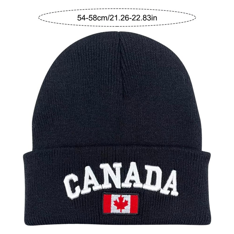 ZUYYON 2 Pcs Canada Maple Leaf Beanie Hats Embroidered Canada