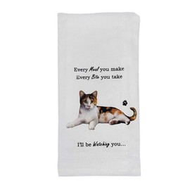 Cat Kitchen Towel - Soft Highly Absorbent - Cat Gifts - Dish Towels for Washing Dishes - Tea Towels - Reusable - Quick Drying - 100% Natural Cotton - Towels for Pet Lovers (Calico Cat Towel)