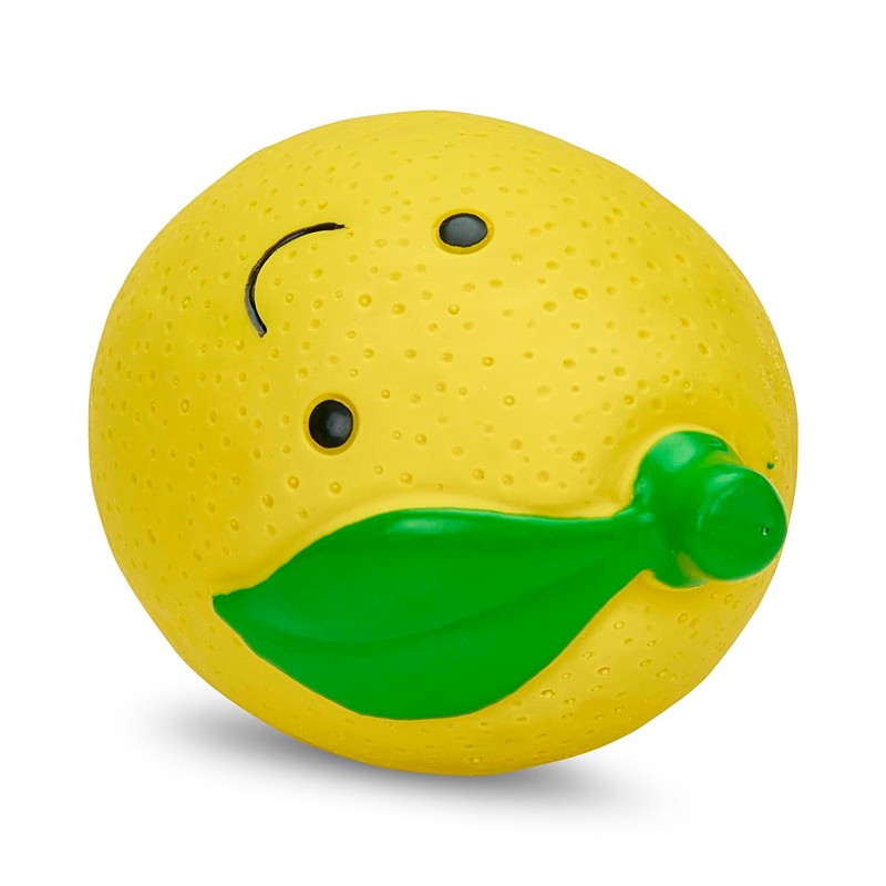 Petface Foodie Faces Latex Lemon Dog Toy with Built-In-Squeaker, Small